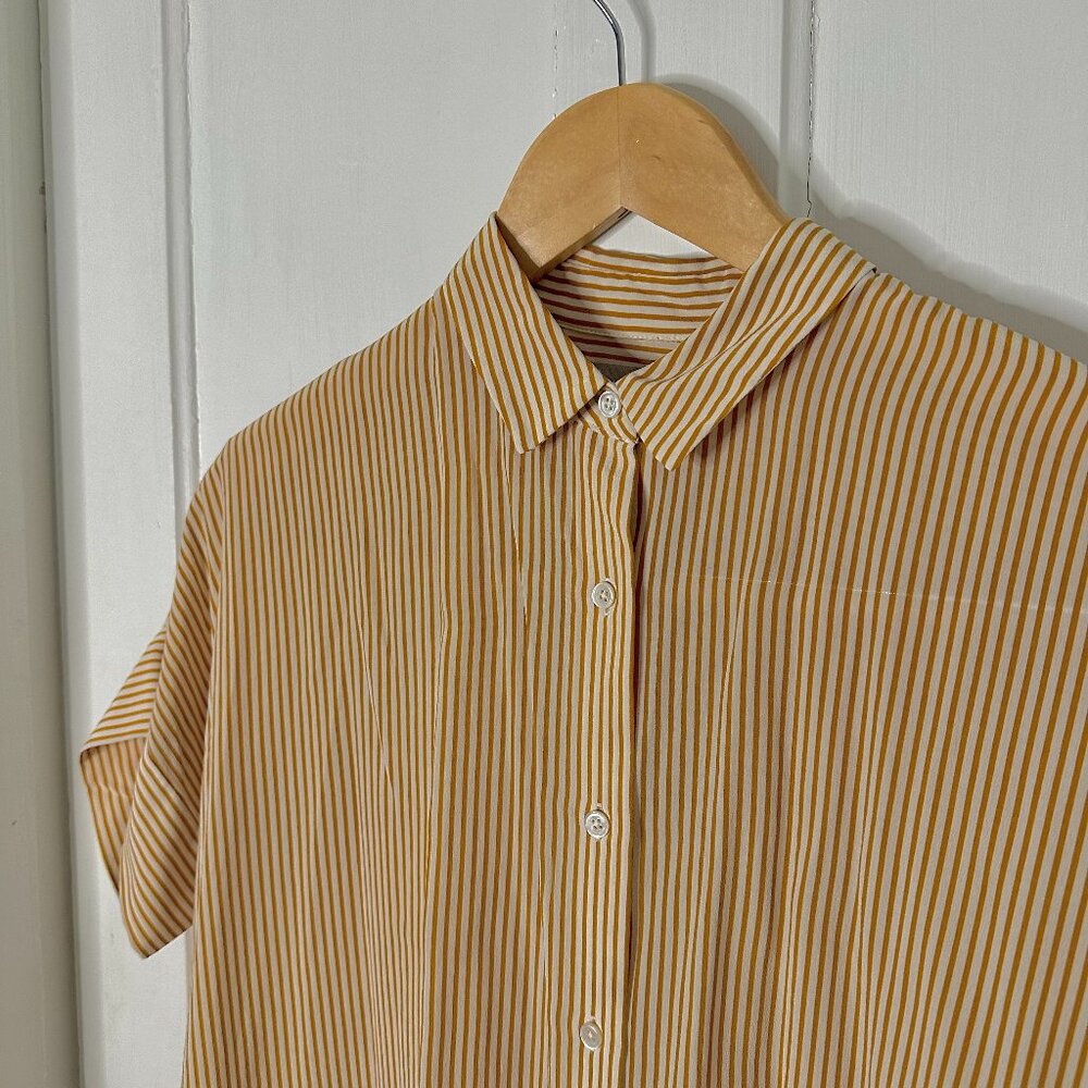 Everlane Womens Clean Silk Short Sleeve Square Shirt